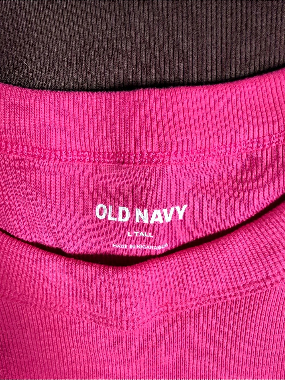 Old Navy Snug Crop Ribbed Tank (2) Tops Pink & brown Large/Tall - Picture 6 of 8